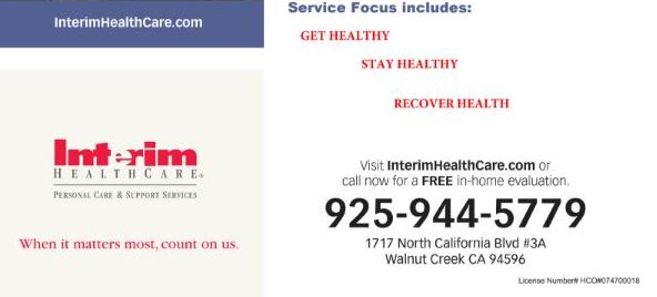 Interim HealthCare Flyer Image in Walnut Creek California