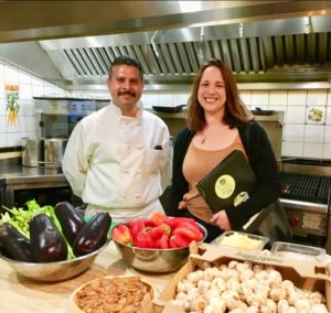 Chef JV with Staci DeShasier, Director, Walnut Creek Farmers Market.