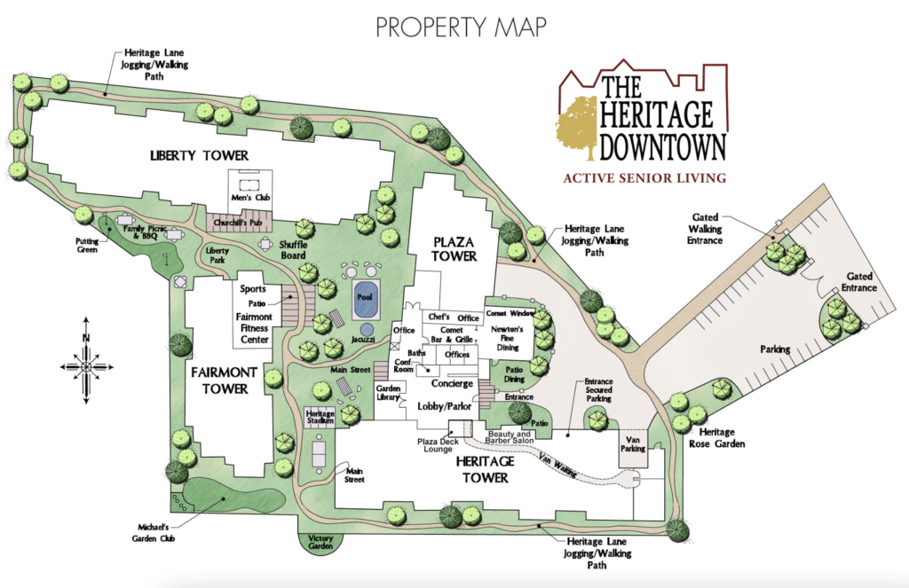 Property map for the Heritage downtown