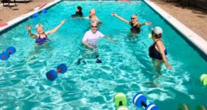 Vitality and Wellness Program in the pool with residents at The Heritage Downtown